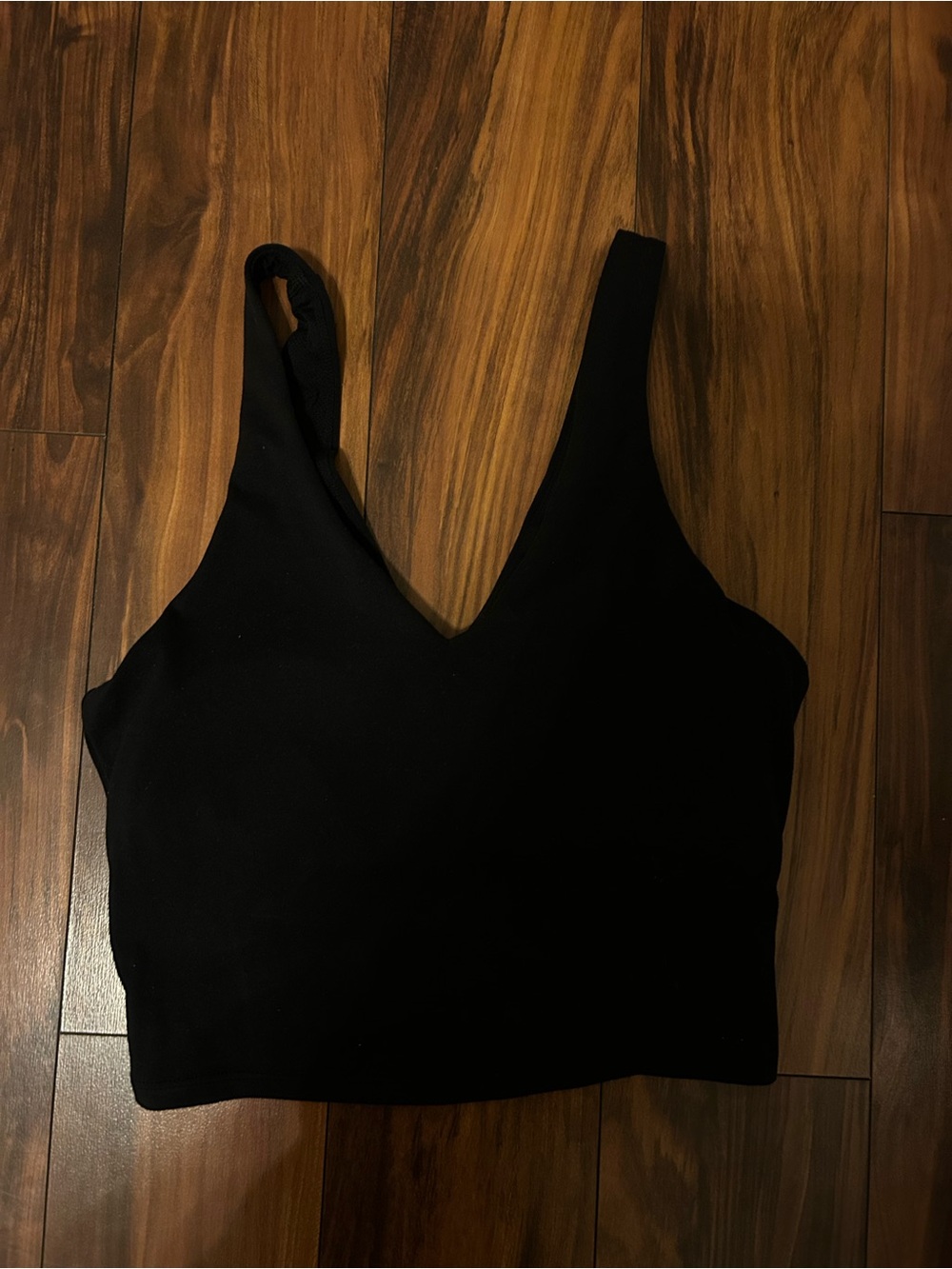 Black V-Neck Crop Tank Top